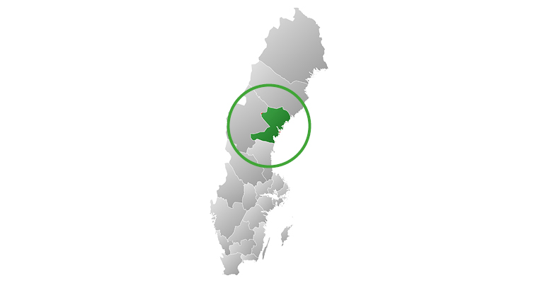Karta med Västernorrland utmärkt