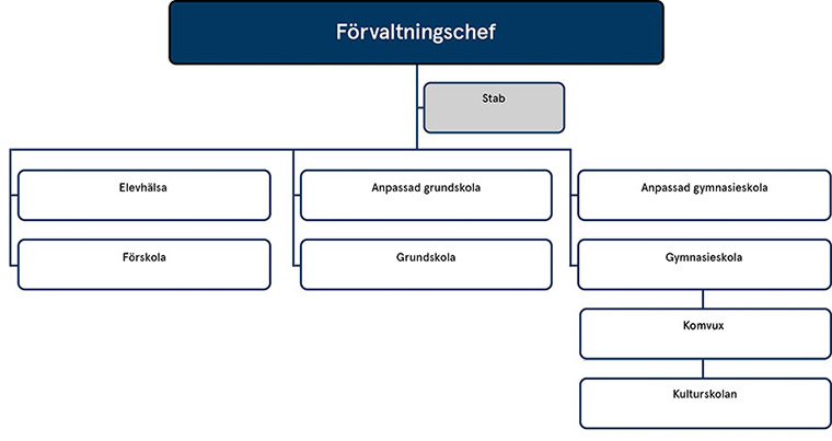 Organisationsschema för skolförvaltningen.