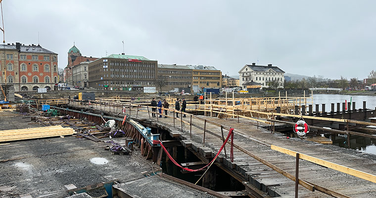 översikt över ett brobygge