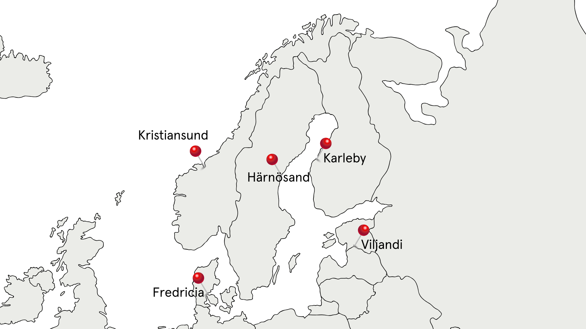 kartbild över norden och estland