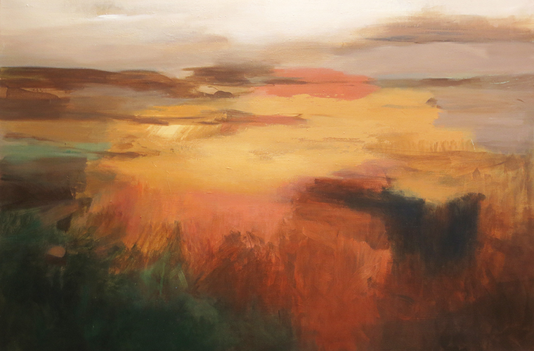 Bild av målningen "Vandringsled" av konstnären Jan K Persson.