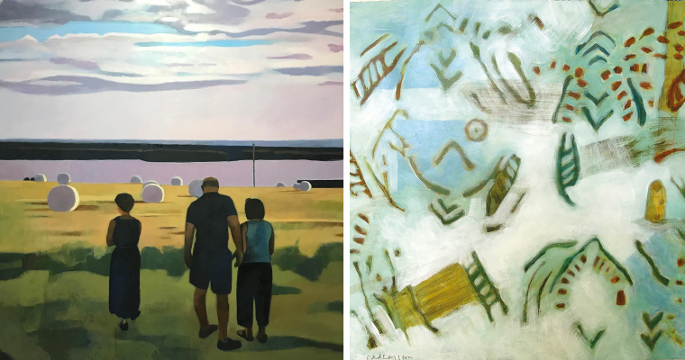 Bildmontage med verk av Härke Konstcentrum