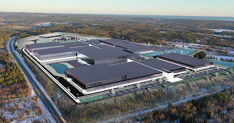 En skiss över hur fabriken i Torsboda kan komma att se ut. 