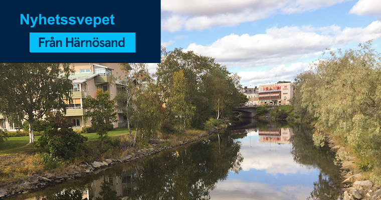 Östra kanalen och texten Nyhetssvepet från Härnösand.