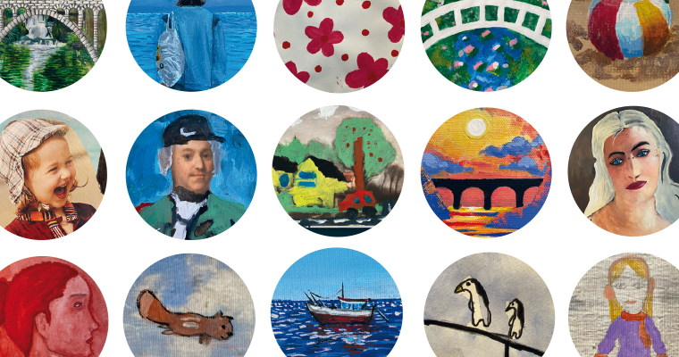 Bildmontage med verk som inspirerats av brobygge Nybron i Härnösand.