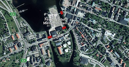 Festområdet på Mellanholmen.